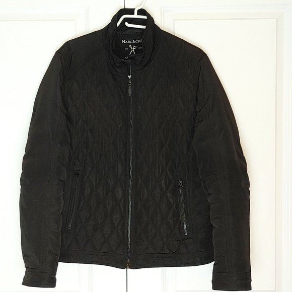 Marc Ecko Cut & Sew Men's Sz Medium Black Bomber Jacket Fall and Winter Quilted - Picture 1 of 10